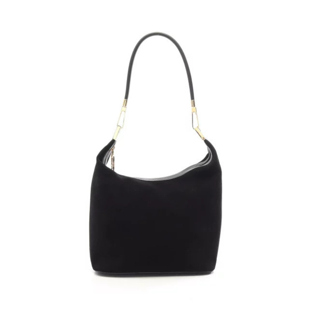Gucci Shoulder Bag Suede Leather Black